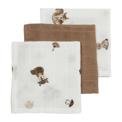 Meyco Forest Animals Hydrophilic Diapers - 3 Pieces - Toffee
