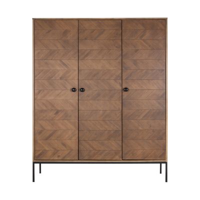 Europe Baby Beau Wardrobe 3-Door Walnut Incl. Metal Base